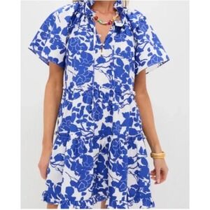 HYACINTH HOUSE Blue & White Floral Thea Mini Dress TUCKERNUCK Small NWT